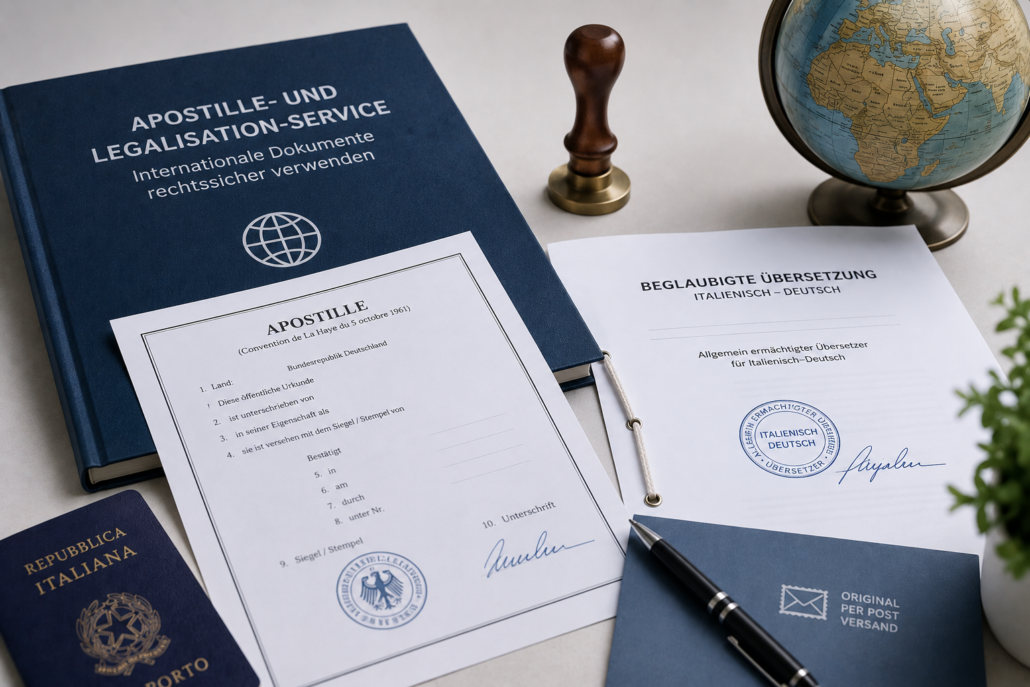 Apostille- und Legalisation-Service für italienische und deutsche Dokumente