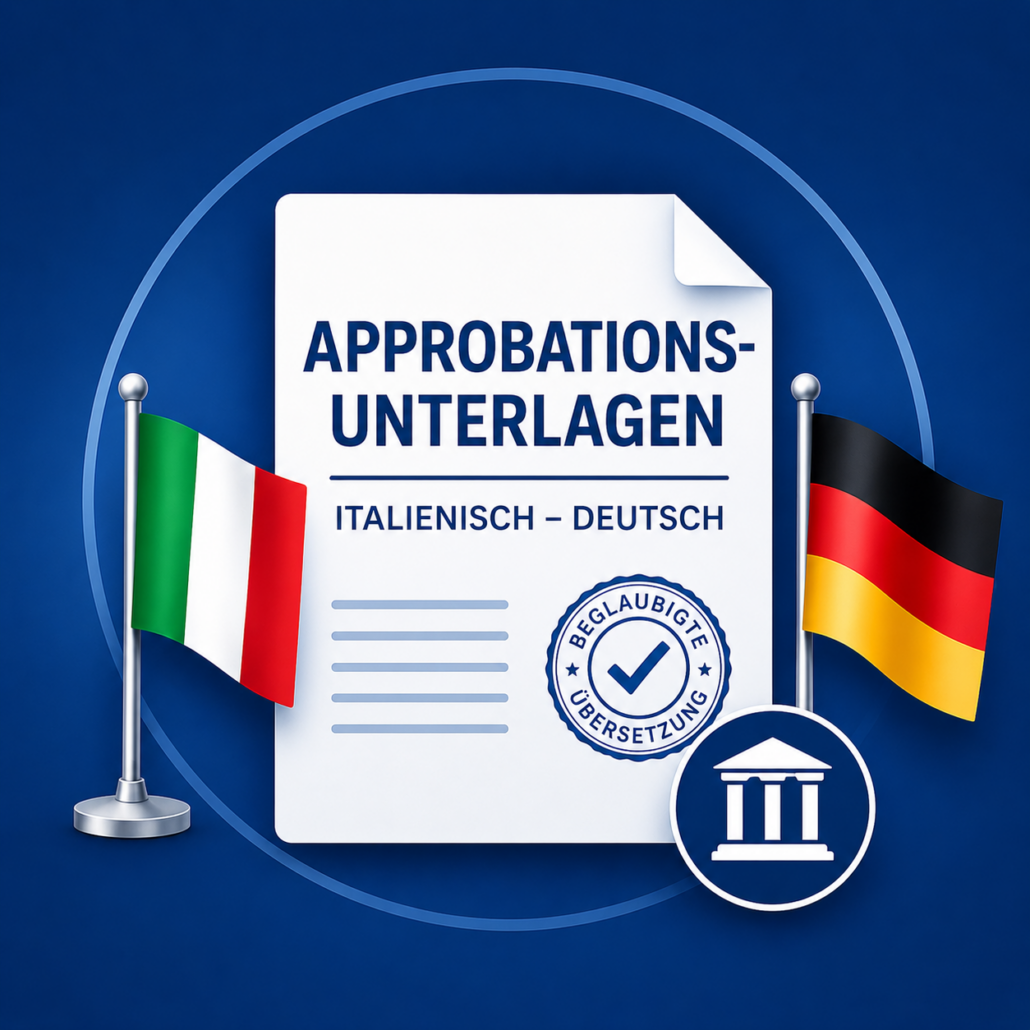 Approbationsunterlagen übersetzen lassen Italienisch Deutsch, Übersetzung Approbation