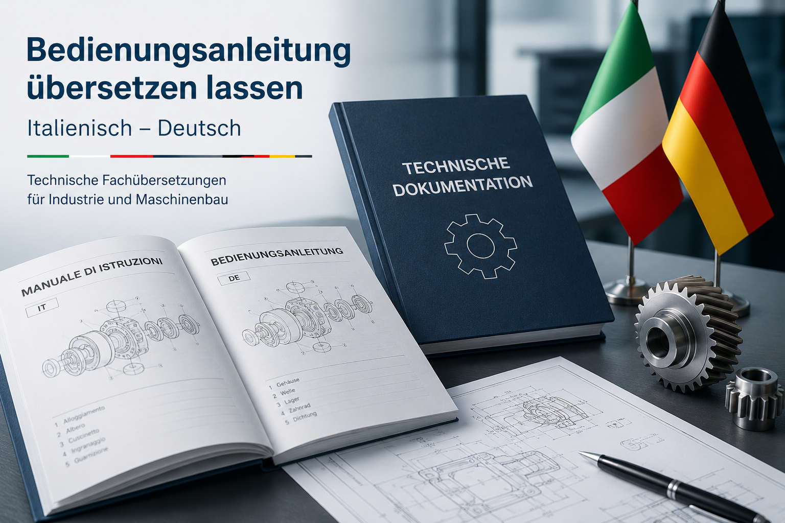 Bedienungsanleitung übersetzen lassen Italienisch Deutsch - Übersetzung Bedienungsanleitung