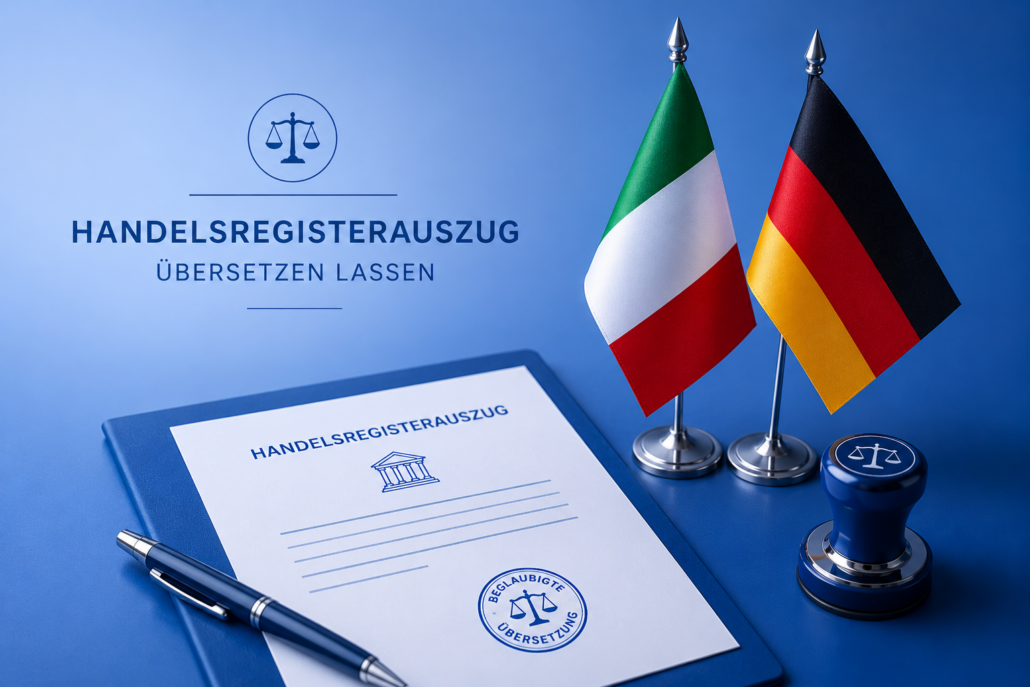 Handelsregisterauszug übersetzen lassen Italienisch Deutsch - Übersetzung Handelsregisterauszug