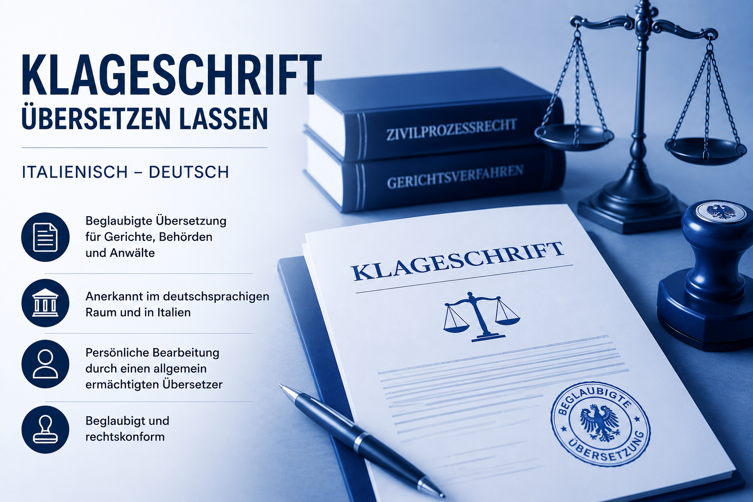 Klageschrift übersetzen lassen Italienisch Deutsch - Übersetzung Klageschrift