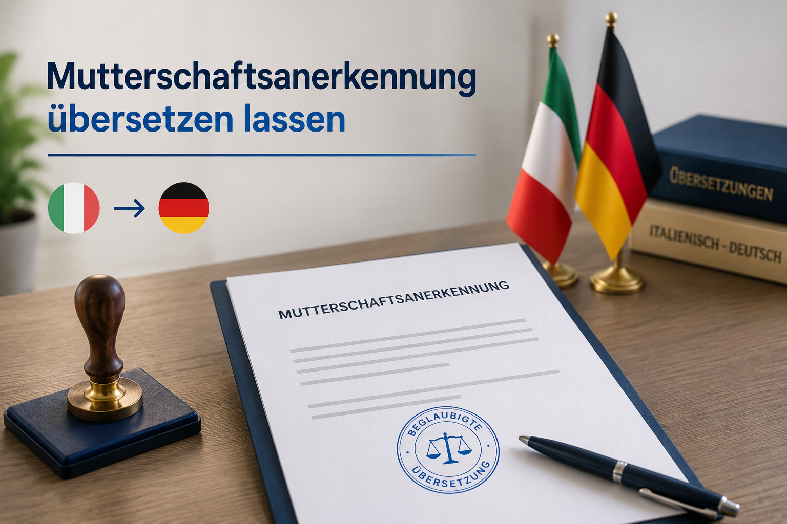 Mutterschaftsanerkennung übersetzen lassen