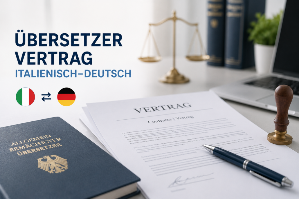 Übersetzer Vertrag Italienisch Deutsch für Verträge und juristische Dokumente